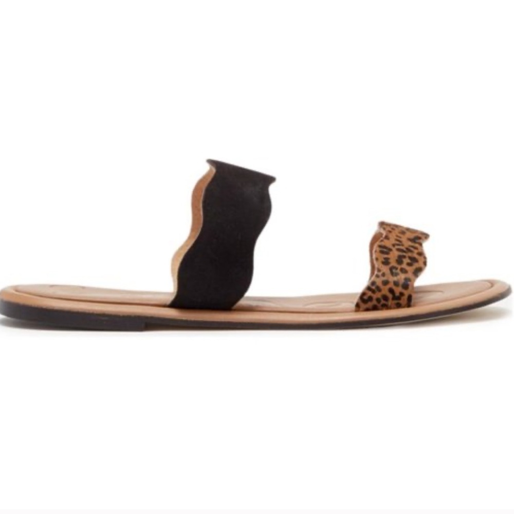 NIB Joules Aimee Snakeskin Embossed Leather Slide Sandal - Picture 10 of 11